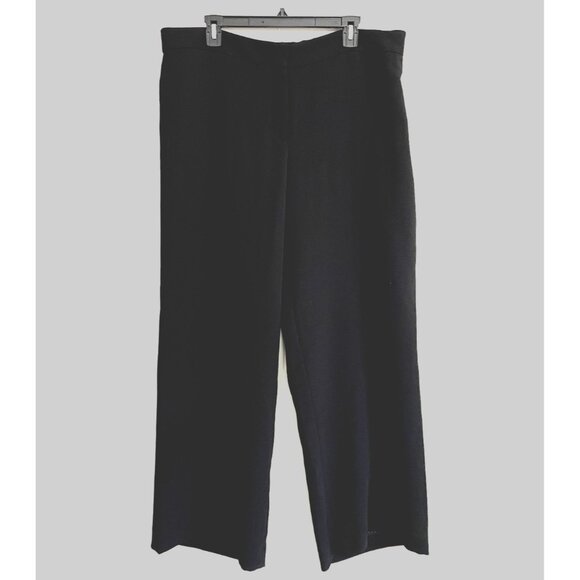 Talbots Woman's Black Wide Leg Trousers Size 16 Career Office Minimal Capsule - Picture 1 of 14